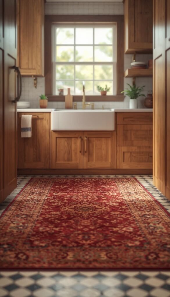 Bold Area Rugs in the Kitchen Yes Really