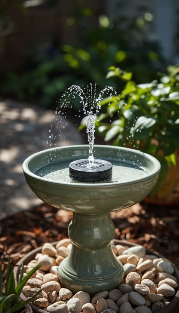 Budget Under $30 Solar Bird Bath Makeover