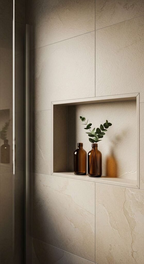 Build In a Niche Shelf Instead of Adding Clutter