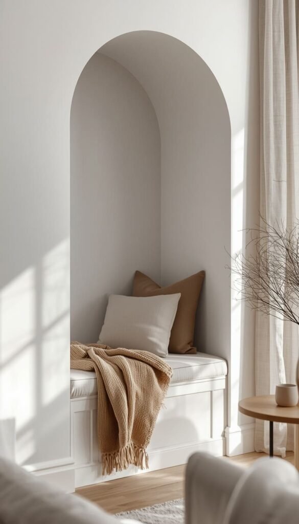 Built In Bench Fireplace Nook