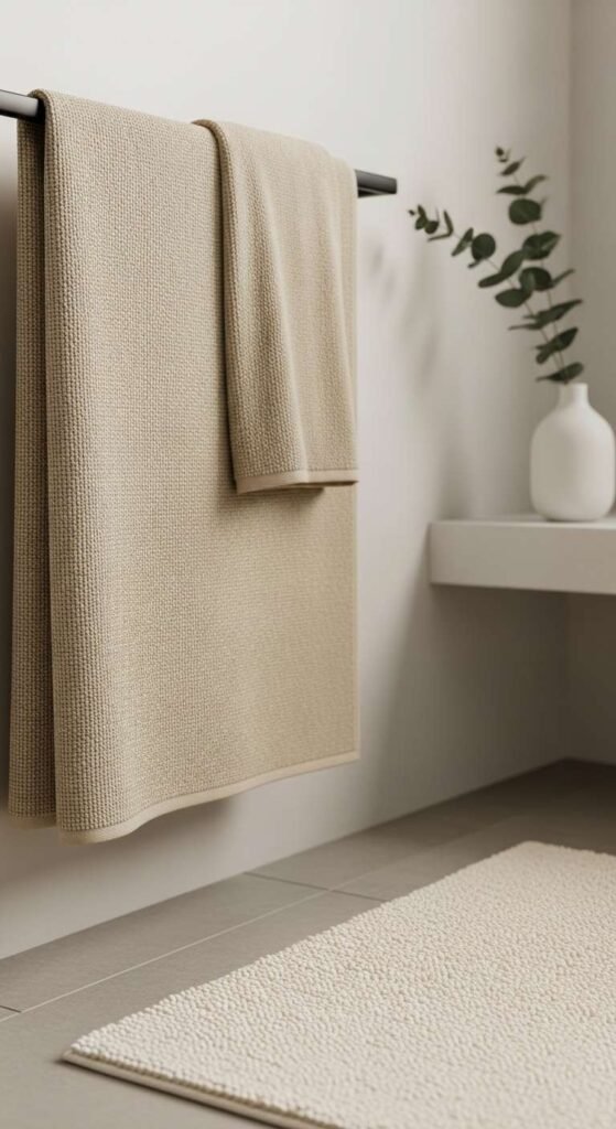 Choose Soft Linen Textiles Over Waffle Weave in a Small Ensuite