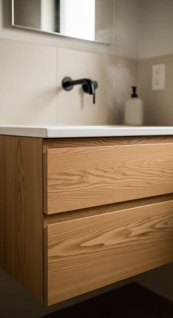 Choose a Wood Vanity With a Waterproof Finish, Not Raw Wood