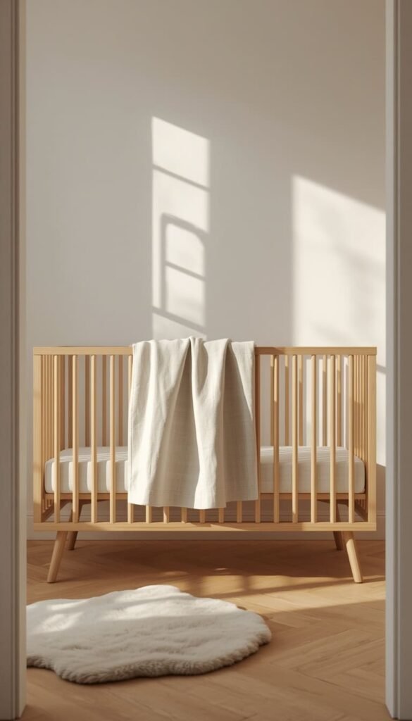 Choose a Wood and White Crib as Your Anchor Piece