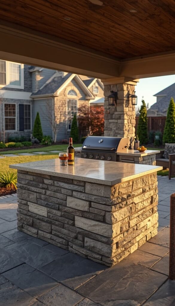 Classic Stone Outdoor Grill Island Timeless and Built to Last
