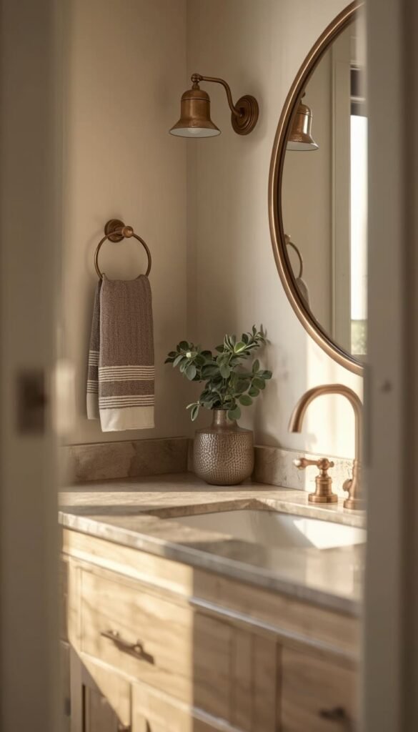 Copper and Bronze Hardware as Earth Tone Anchors
