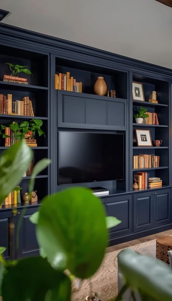 Custom Built In Bookshelf Wall