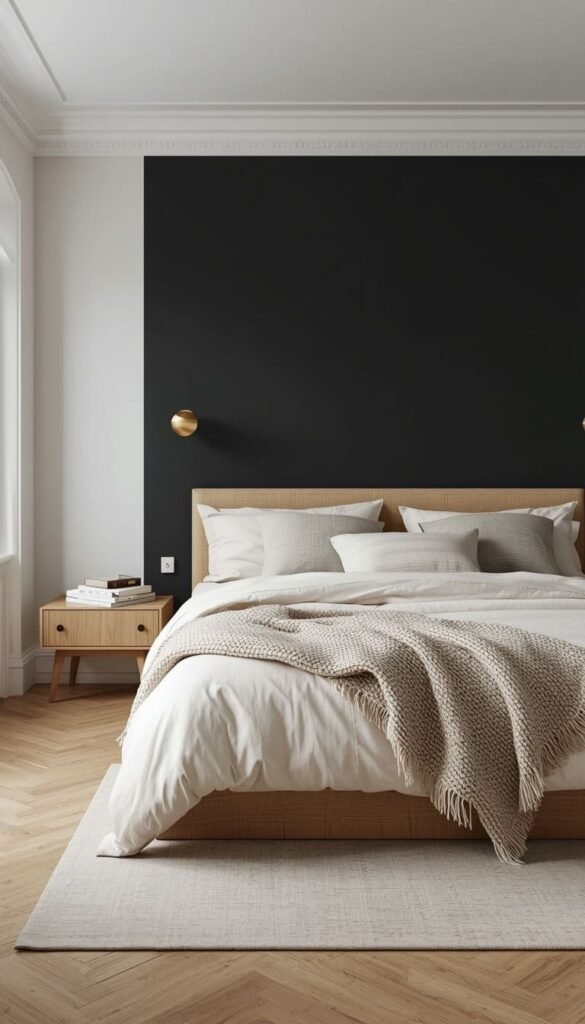  Dark Charcoal Scandi Accent Wall for Bold Minimalism
