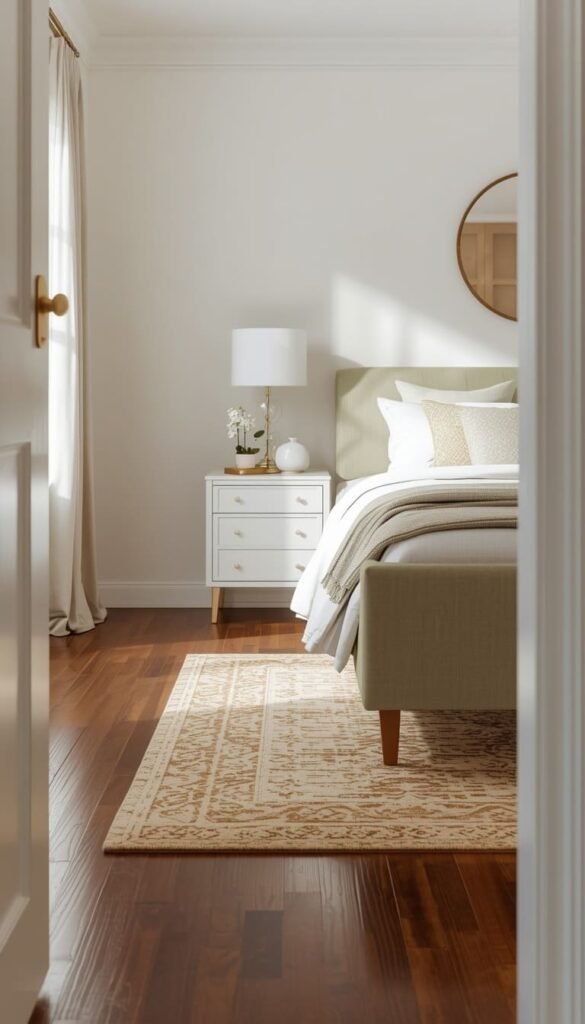 Dark Wood Floors in a Kids or Guest Bedroom