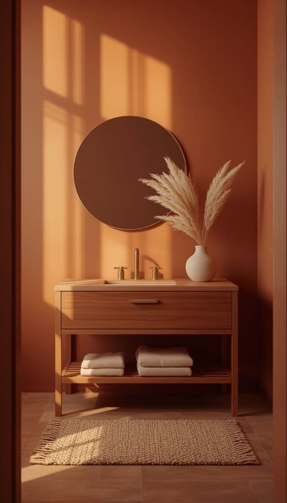 Earthy Bathroom Tones Terracotta, Mocha and Clay Done Right