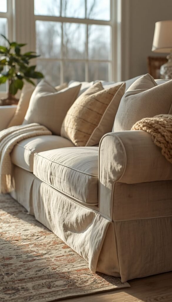 Farmhouse Couch Living Room Ideas Slipcovered Sofas Are a Game Changer