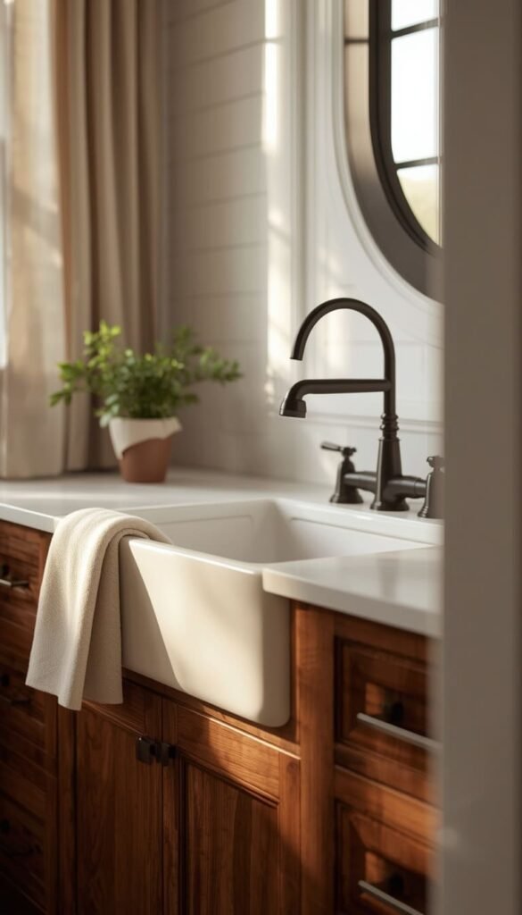 Farmhouse Sink in the Bathroom Yes It Works