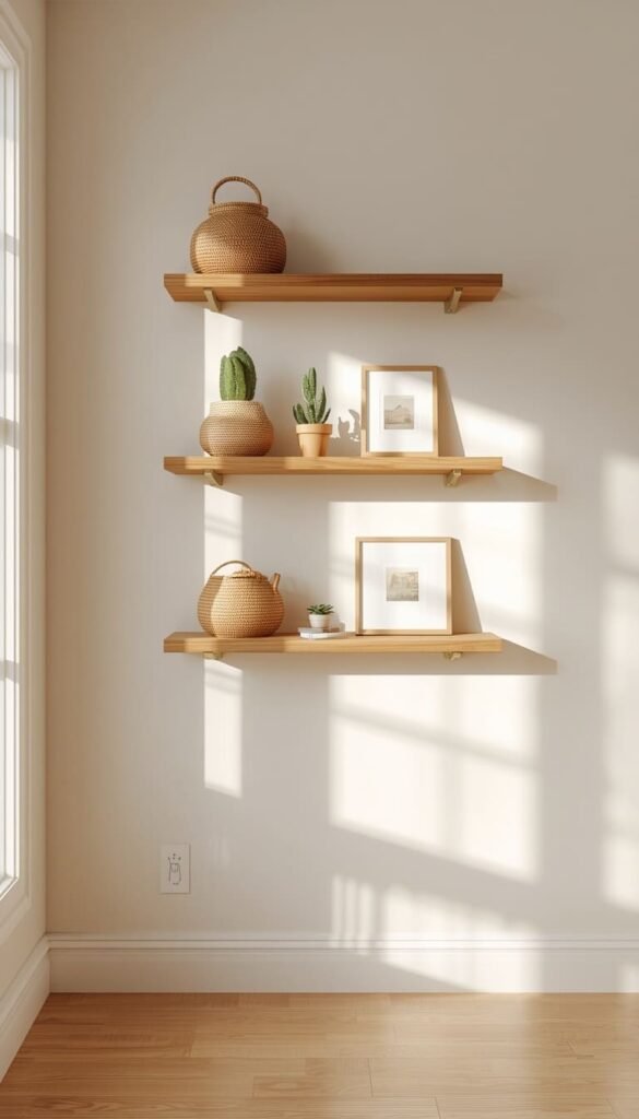 Floating Shelves as Both Décor and Storage