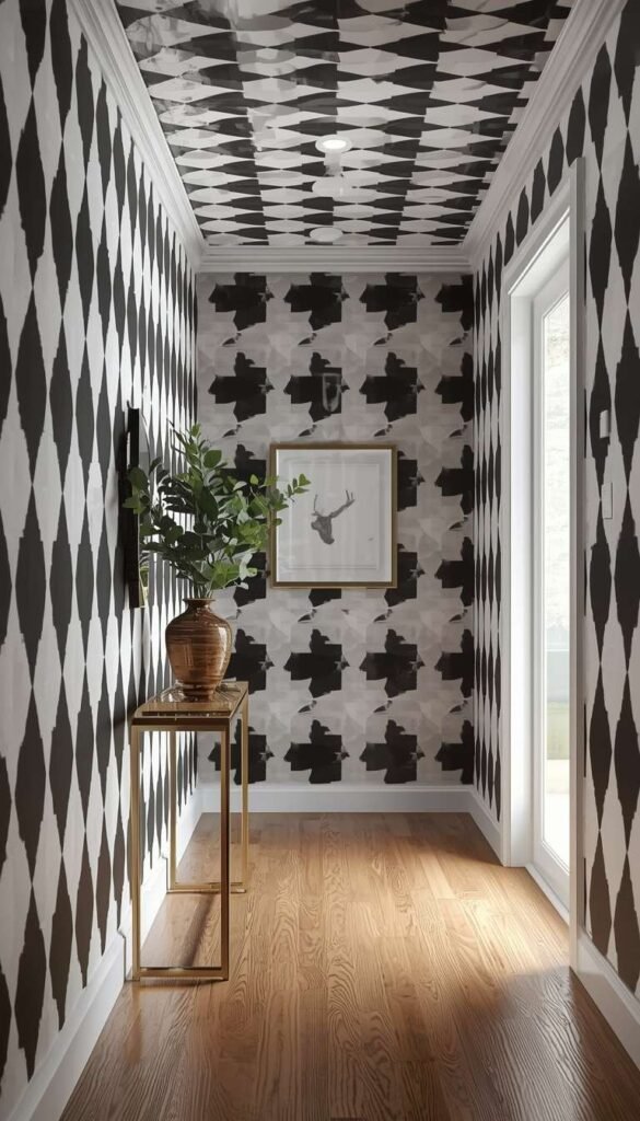 Floor to Ceiling Patterned Wallpaper