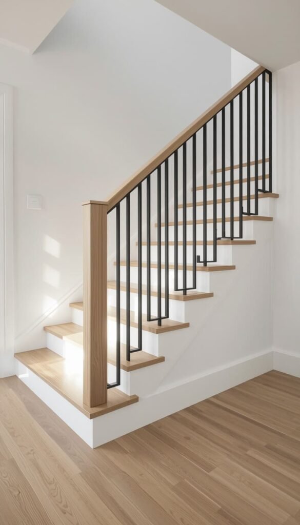 Geometric Metal Railings for a Minimal Farmhouse Aesthetic