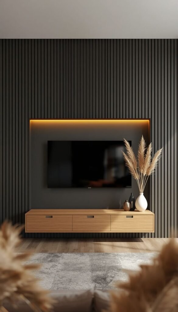 Geometric Wood Slat DIY Wall