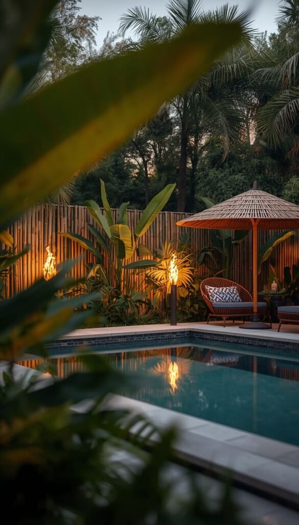 Go Tropical or Cottage Style with Creative Pool Landscaping