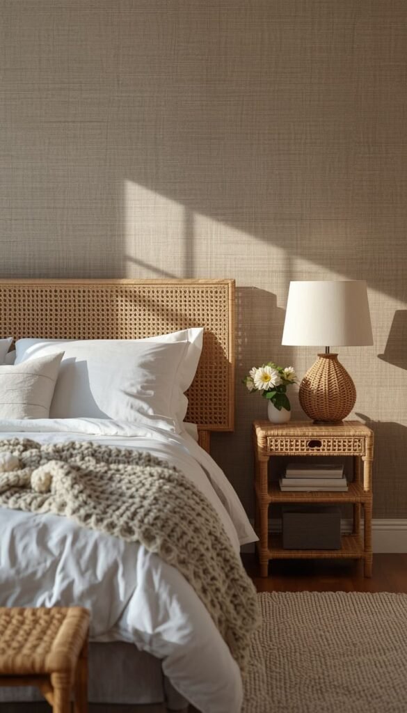  Grey Grasscloth Textured Wallpaper for Organic Warmth