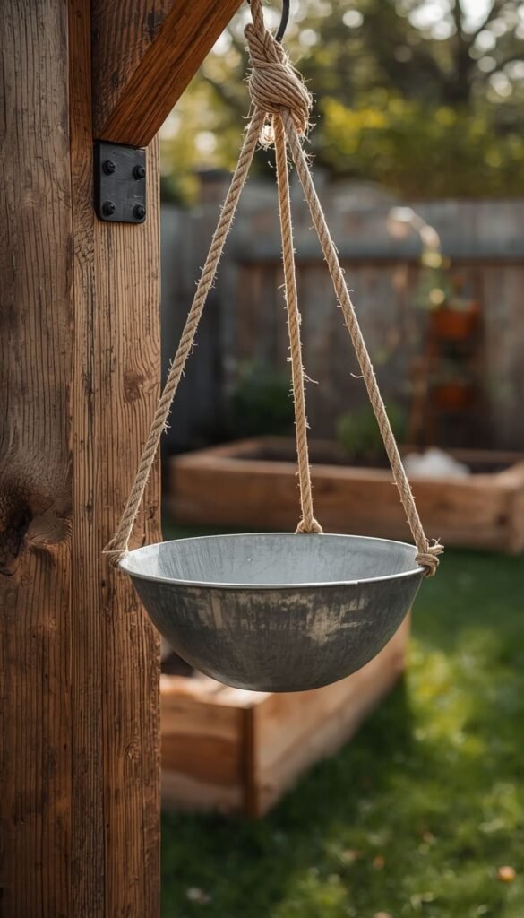 Hanging Bird Bath Idea 8 Vintage Hanging Bird Bath from Upcycled Finds