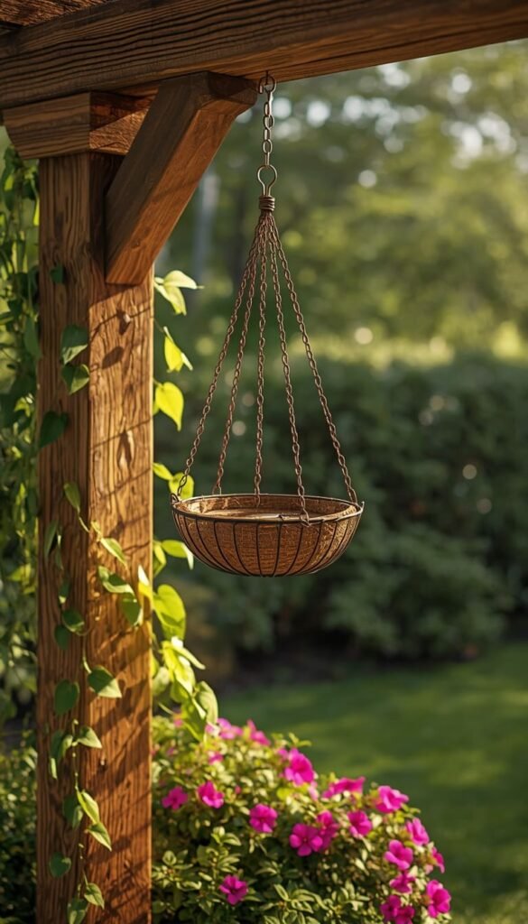 Hanging Wire Basket Bird Bath