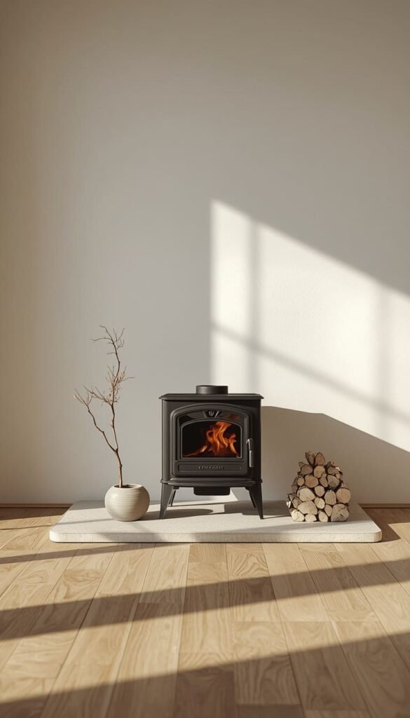 Japandi Inspired Minimalist Wood Stove