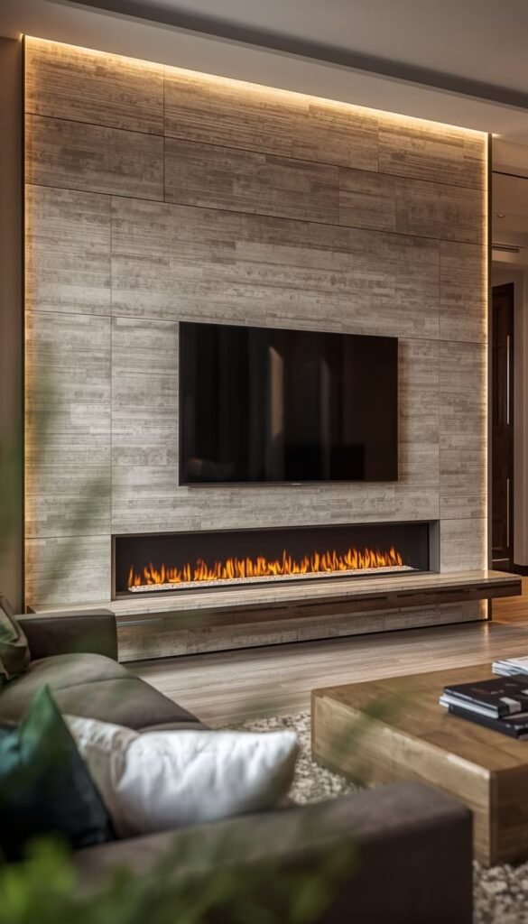  Linear Fireplace and TV Combo