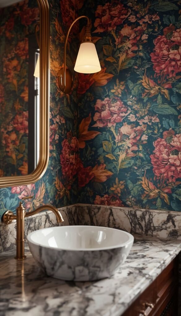 Luxury Bathroom Wallpaper Ideas That Look High End on Any Budget