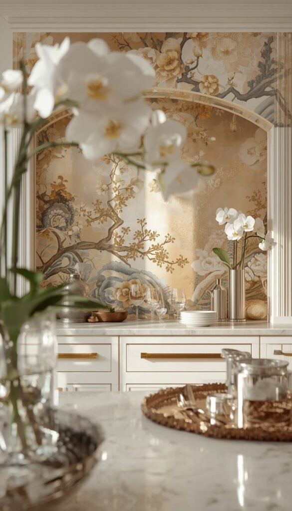  Luxury Kitchen Inspiration Through High End Wallpaper That Looks Like a Million Dollars