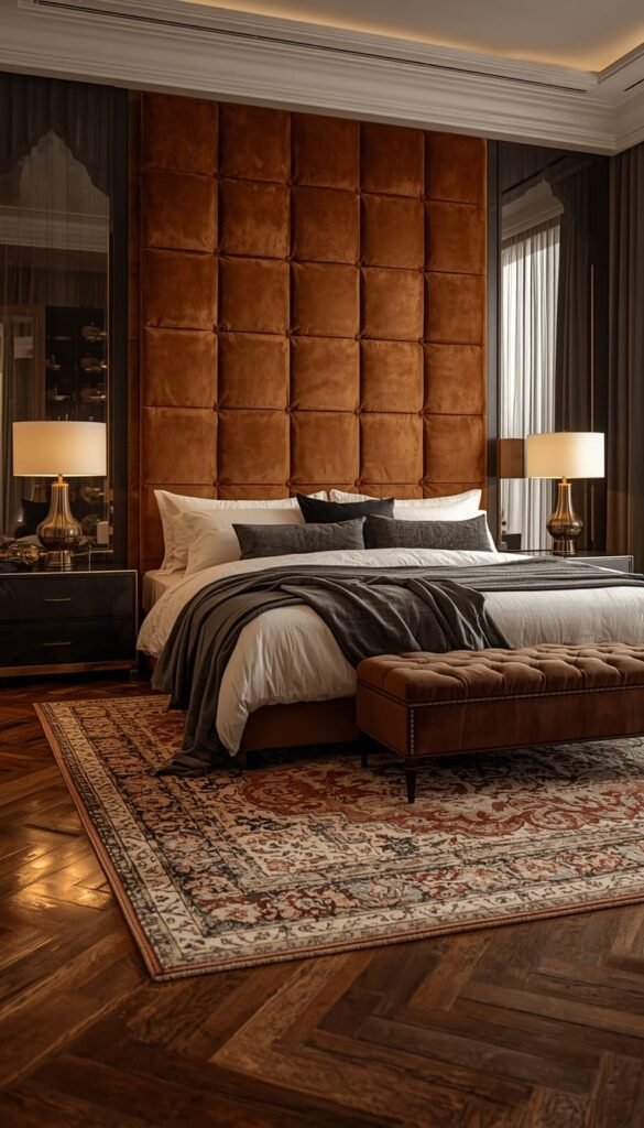  Master Bedroom Luxury Look with Dark Hardwood Floors