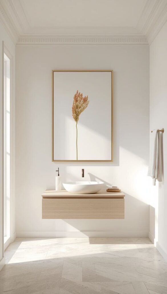  Minimalist Bathroom Wall Art Ideas for a Spa Like Feel