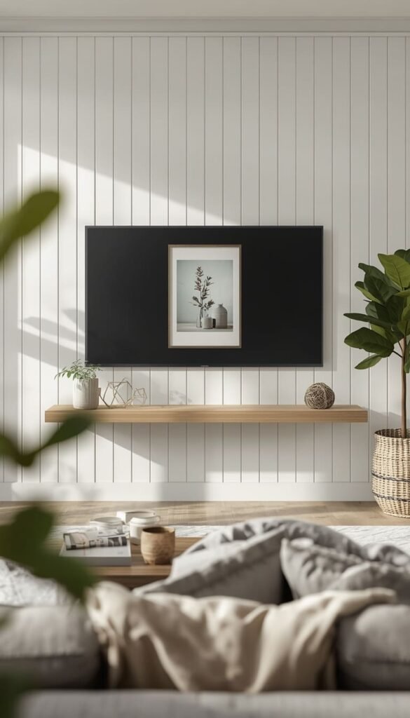 Minimalist White Shiplap Wall