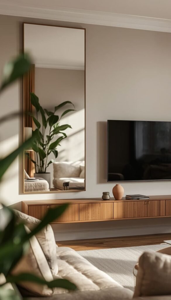 Mirrored TV Wall Panel