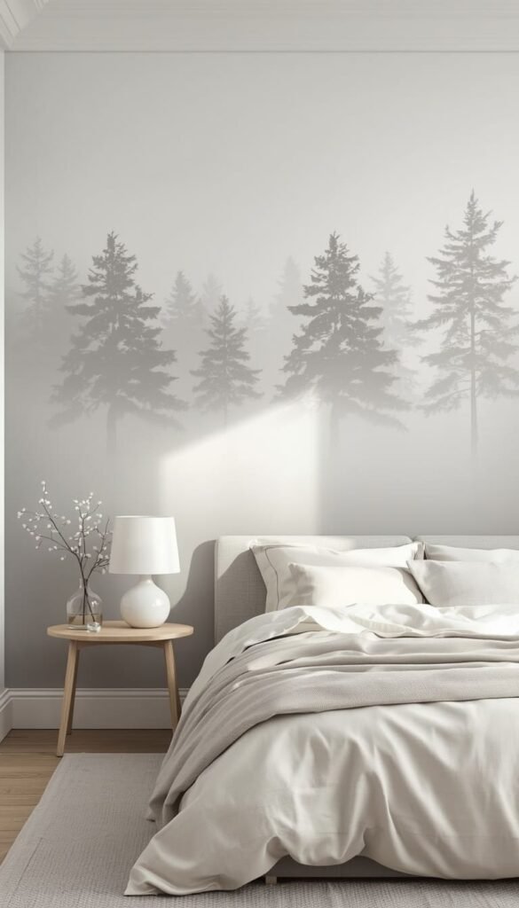 Misty Forest Peel and Stick Wallpaper for Renters