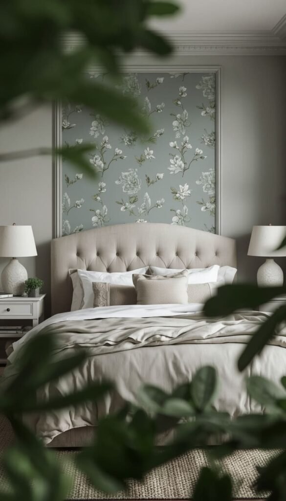 Modern Farmhouse Bedroom Wallpaper: Soft and Moody