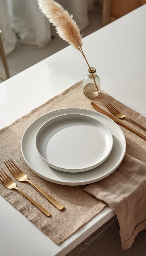 Modern Minimalist Thanksgiving Place Settings for the Clean-Line Lover