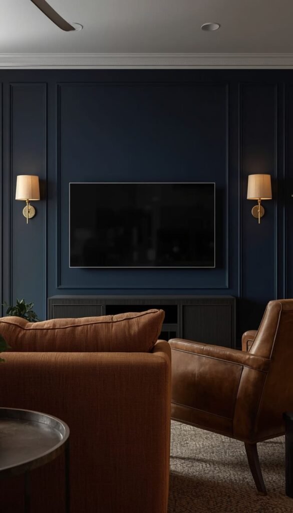Moody Navy or Black TV Wall