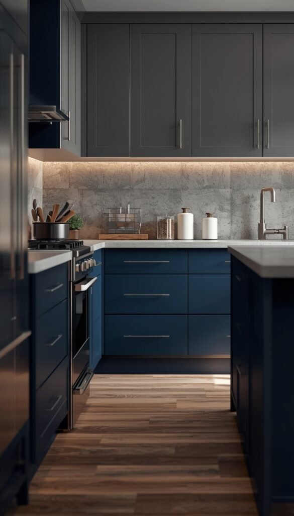  Navy Gray Kitchen