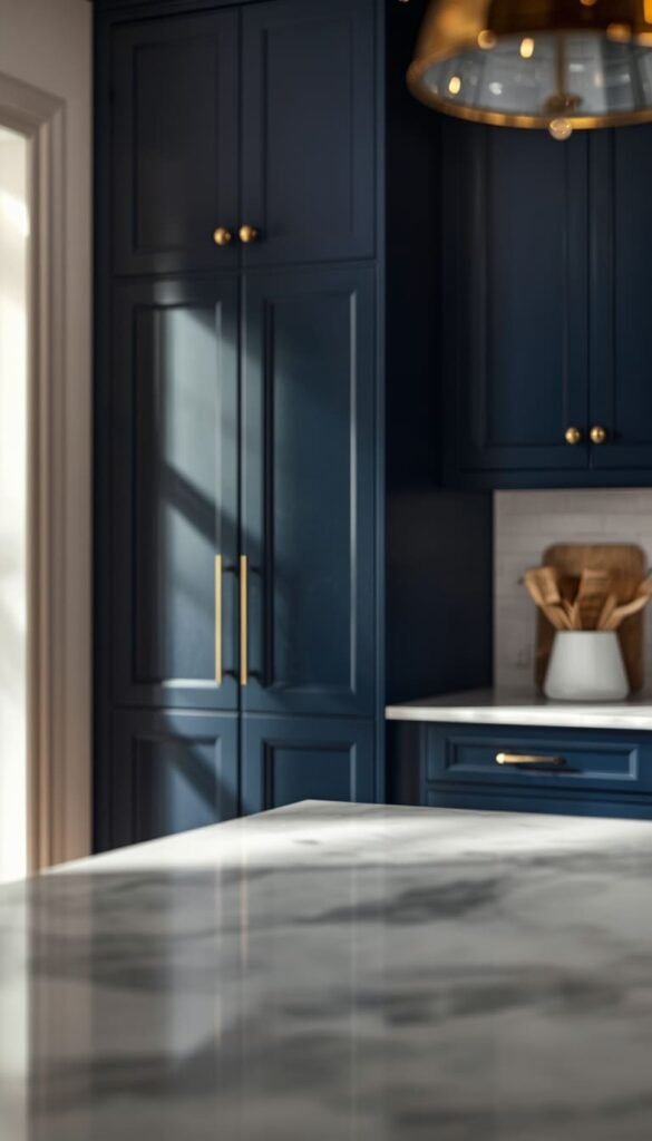 Navy With Gold Hardware