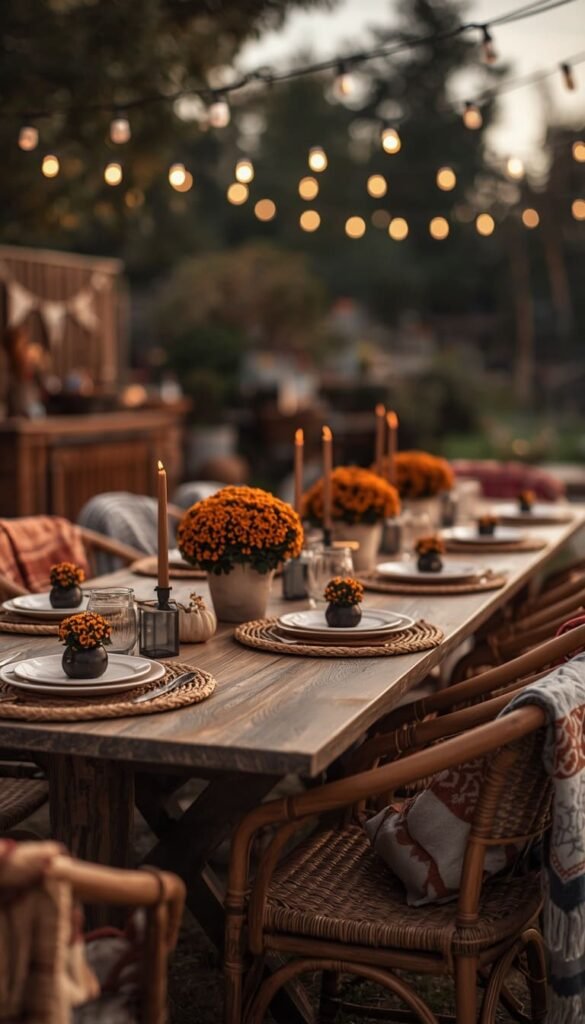 Outdoor Thanksgiving Place Settings for Al Fresco Fall Dining