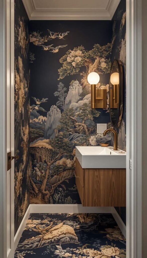 Powder Room Wallpaper Ideas Where You Can Go Absolutely Wild