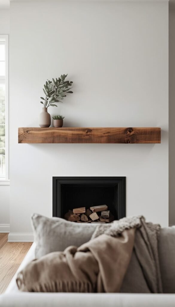 Reclaimed Wood Beam Mantel