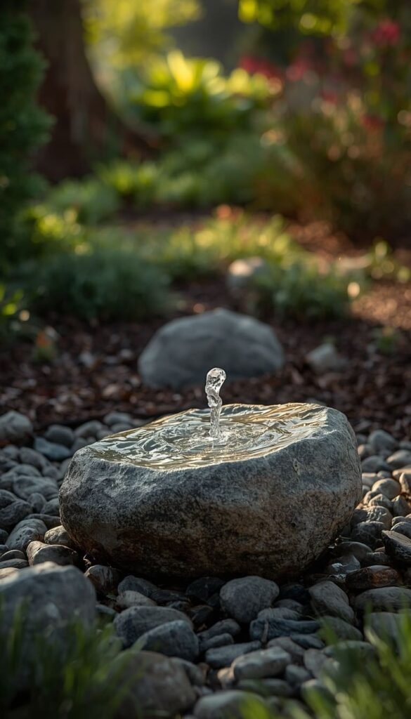 Rock Bubbler Solar Bird Bath for a Natural Look