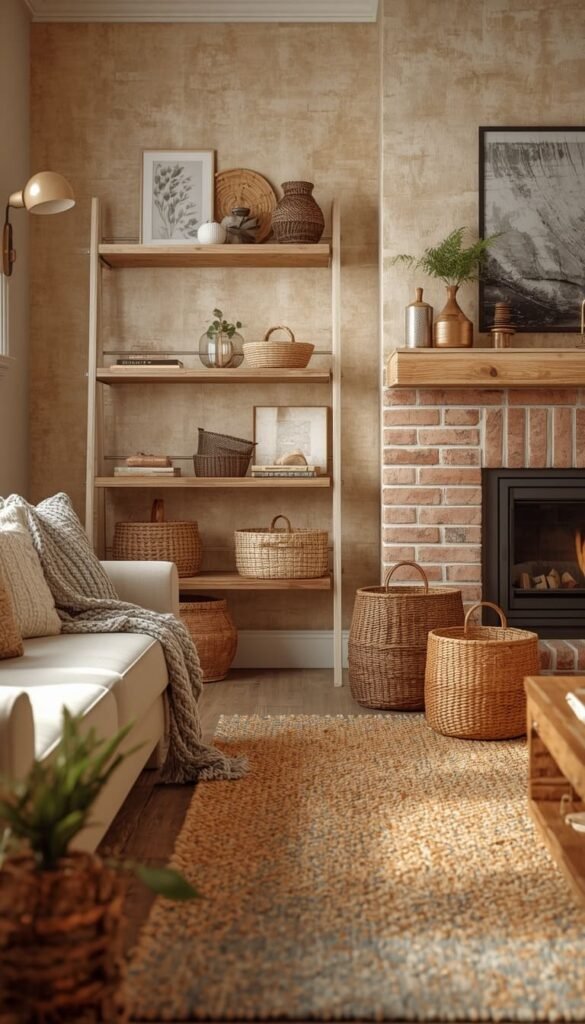 Rustic Boho Decor Wallpaper Reclaimed Vibes, Modern Execution