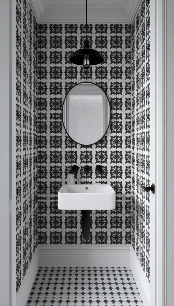  Simple Black and White Nordic Pattern Wallpaper