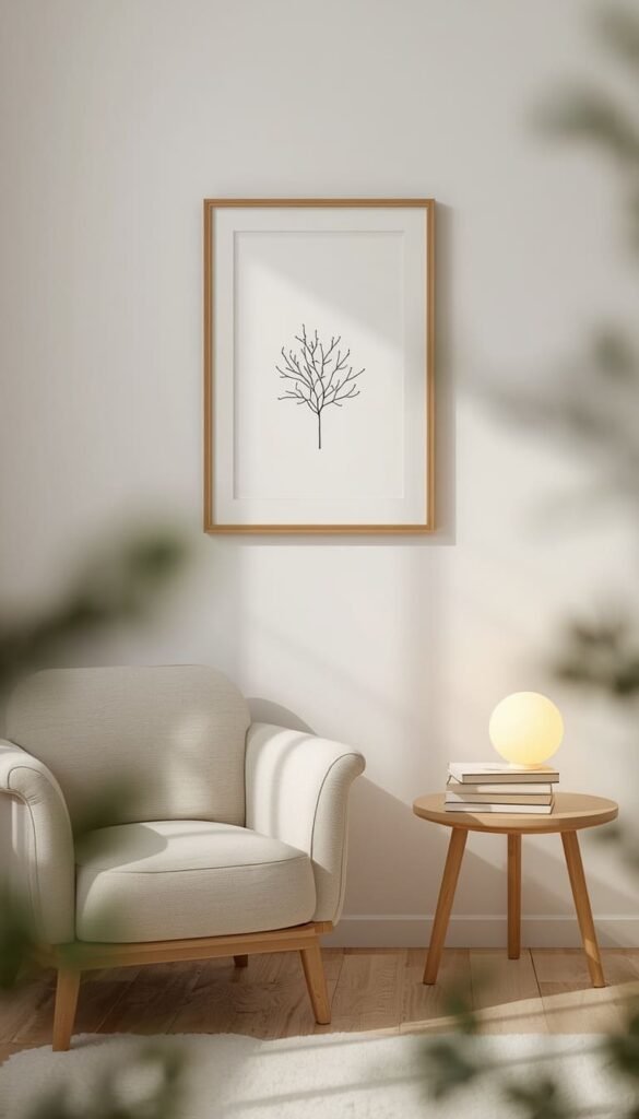 Simple Tree Drawing as Framed Art for Any Space