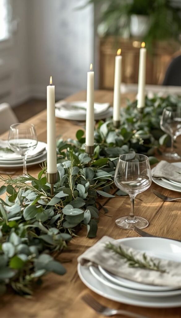 Simple and Green Thanksgiving Tablescape for the Understated Host