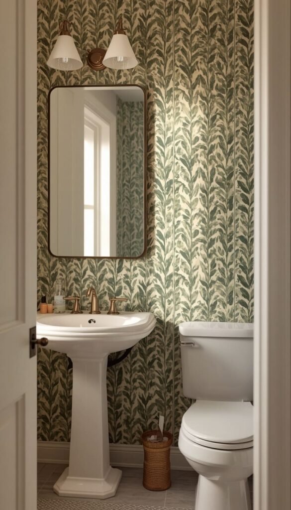  Small Bathroom Wallpaper Ideas That Actually Make the Room Look Bigger