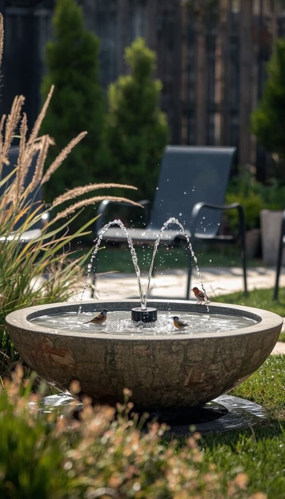 Solar Fountain Bird Bath