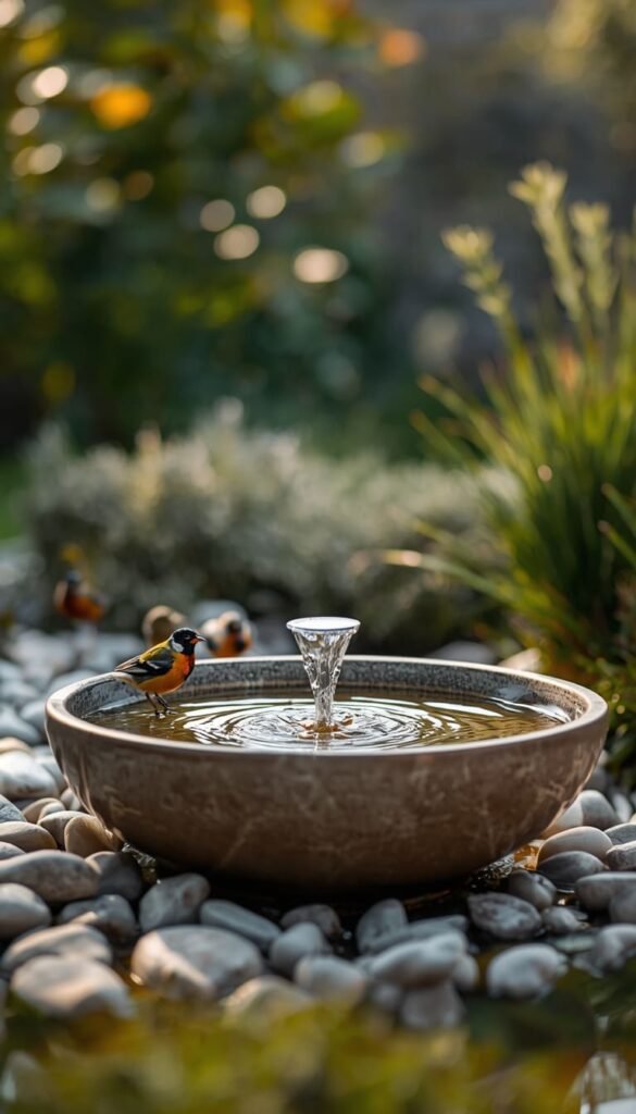 Solar Fountain Bird Bath