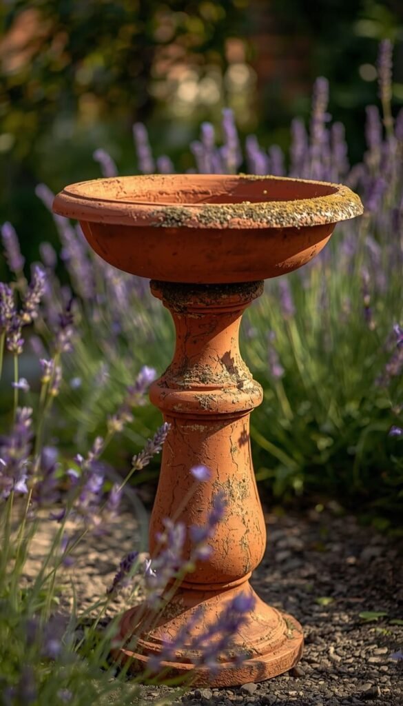 Stacked Terra Cotta Pot Bird Bath
