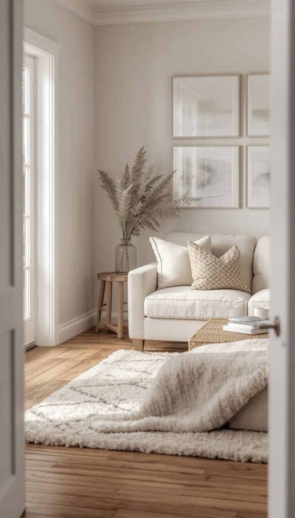 Start With a Neutral Base Your Farmhouse Living Room Needs This First